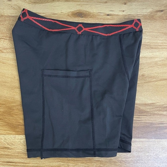 Iron Yokai Shibari Lounge Shorts Black Red Medium Athleisure Pockets Hands 3.5" - Picture 9 of 9